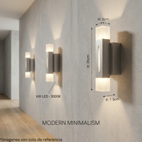 Aplique de Pared Vertical Plata | Luminaria LED Minimalista