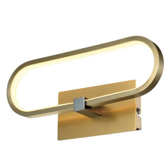 Aplique de Pared LED Oval Oro Satin Luminiere — Lampara Decorativa Silicona 28cm