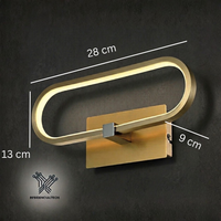 Aplique de Pared LED Oval Oro Satin Luminiere — Lampara Decorativa Silicona 28cm