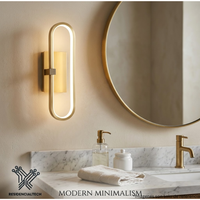 Aplique de Pared LED Oval Oro Satin Luminiere — Lampara Decorativa Silicona 28cm