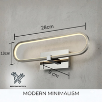 Aplique de Pared LED Oval Niquel Luminiere — Lampara Decorativa Silicona 28cm
