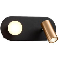 Aplique Oval Negro Arena | Luminaria LED Doble Foco Industrial-Chic