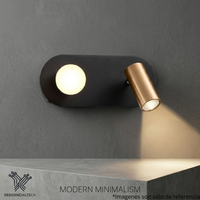 Aplique Oval Negro Arena | Luminaria LED Doble Foco Industrial-Chic