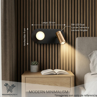 Aplique Oval Negro Arena | Luminaria LED Doble Foco Industrial-Chic