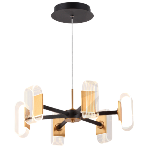 Lampara Colgante LED Circular Oro Negro Luminiere — Decorativa 45W D60cm