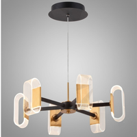 Lampara Colgante LED Circular Oro Negro Luminiere — Decorativa 45W D60cm