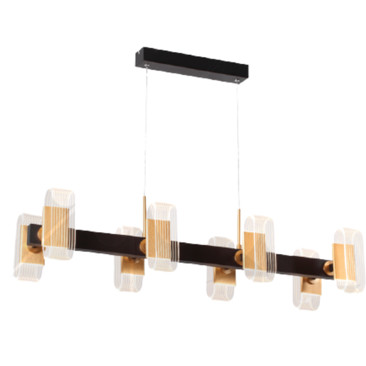Lampara Colgante LED Lineal Oro Luminiere — 60W 90cm Control Remoto