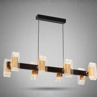Lampara Colgante LED Lineal Oro Luminiere — 60W 90cm Control Remoto