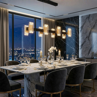 Lampara Colgante LED Lineal Oro Luminiere — 60W 90cm Control Remoto