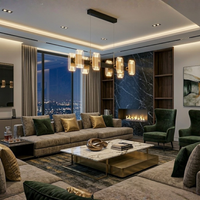 Lampara Colgante LED Lineal Oro Luminiere — 60W 90cm Control Remoto