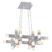 Lampara Colgante LED Cuadrada Plata Luminiere — 72W 20 Luces Control Remoto