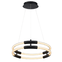 Lampara Colgante LED 2 Aros Negro Luminiere — Decorativa 29W D45cm