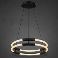 Lampara Colgante LED 2 Aros Negro Luminiere — Decorativa 29W D45cm