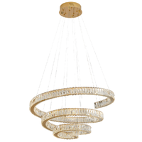 Candil LED 4 Espirales Cristal Oro Luminiere — 180W Gran Formato D60cm