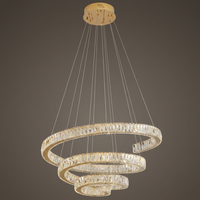 Candil LED 4 Espirales Cristal Oro Luminiere — 180W Gran Formato D60cm