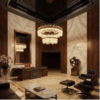 Gran Candil LED 2 Aros Cristal Oro Luminiere — 150W D80cm Alta Joyeria